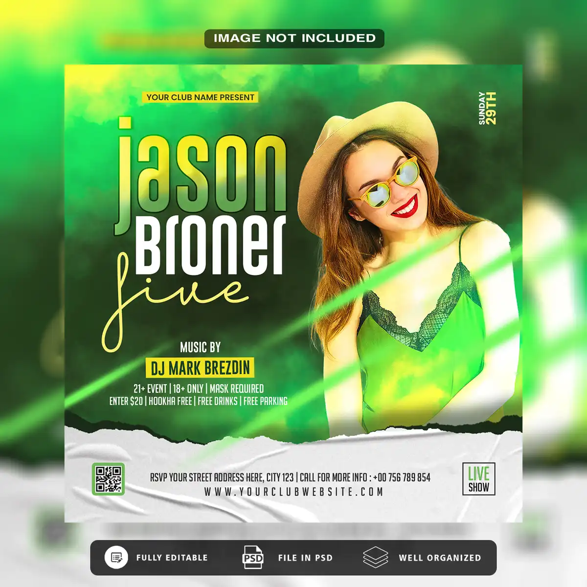 Stand Out with This Premium Night Party PSD Template | Ready for Social Media