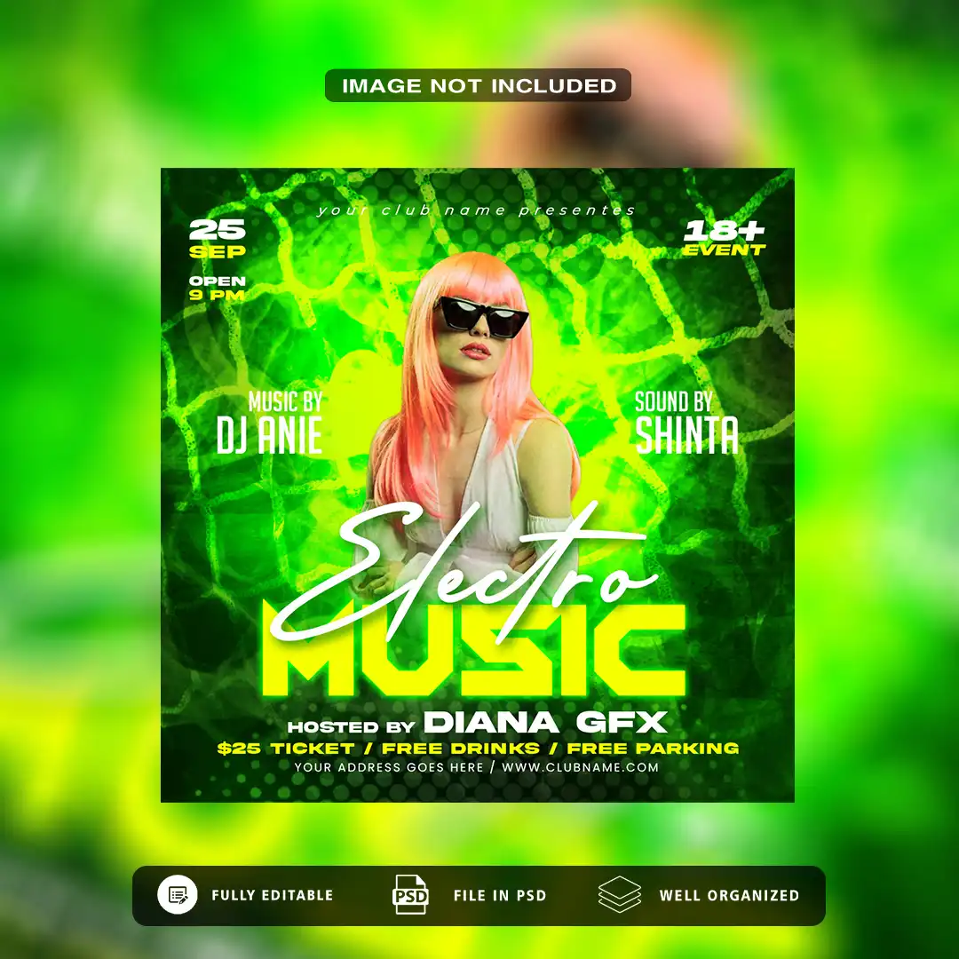 Boost Engagement with This Electrifying Night Club Social Media PSD