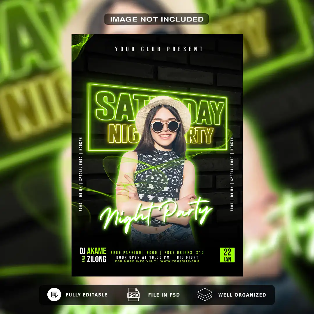 Want Party Flyers That Pop Download This Night Club PSD Template Today