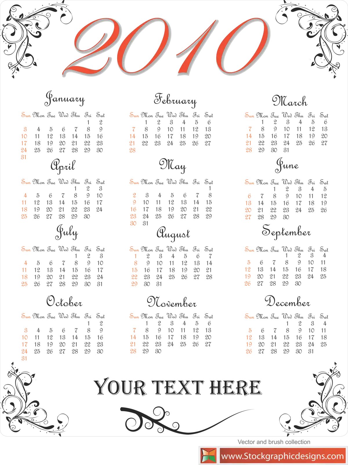 Editable Calendar Template PNG & CDR Formats