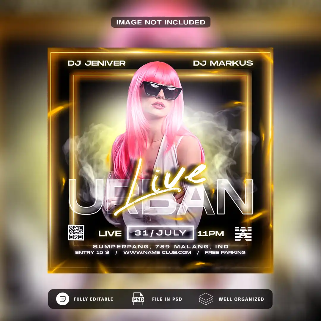 Night Party Social Media PSD Template | Boost Your Events Visibility Now