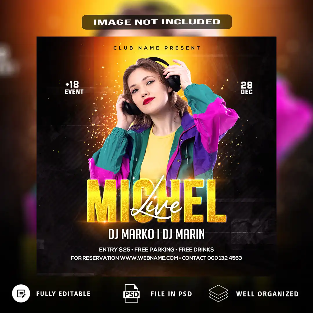 Night Club Party Social Media Template | Download Premium PSD for Stunning Posts