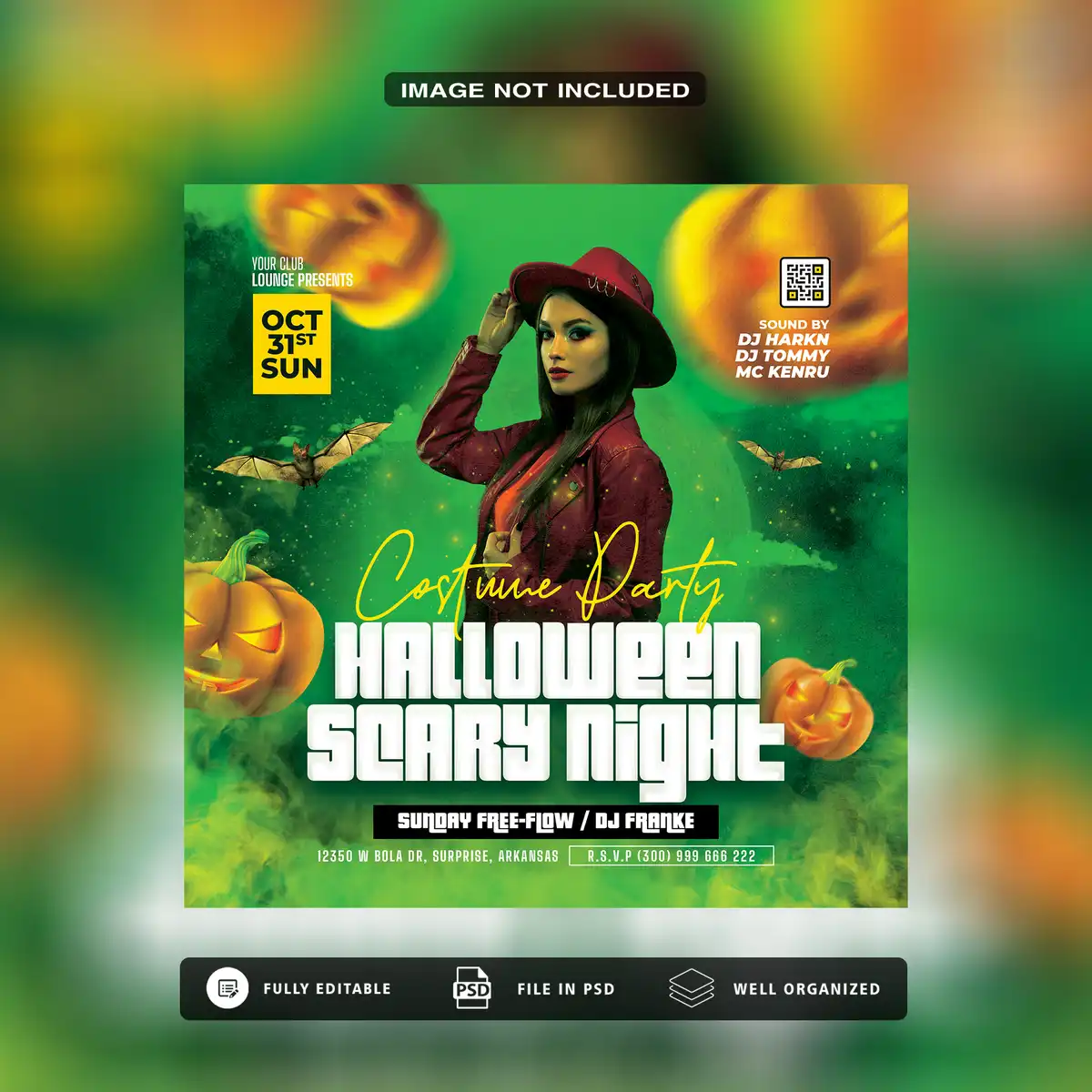 Night Party PSD Template Perfect for Creating Viral Social Media Event Posts