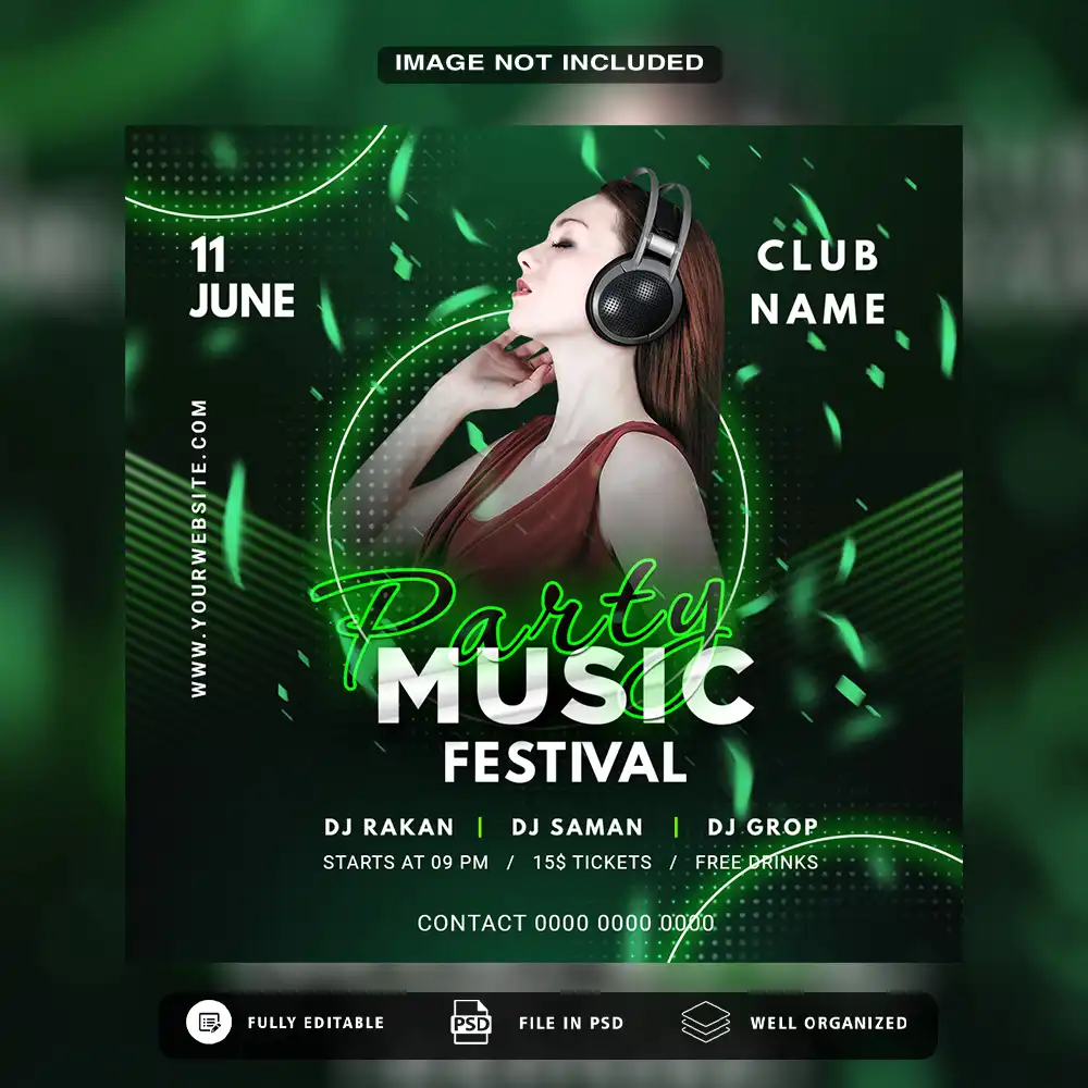 Maximize Social Media Engagement with This Premium Night Party PSD Template Design