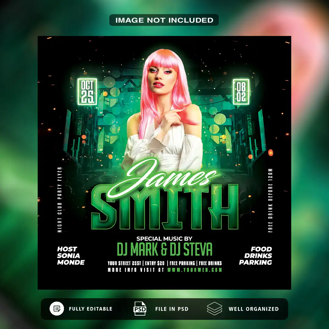Get the Party Started Download This Night Club Social Media PSD Today