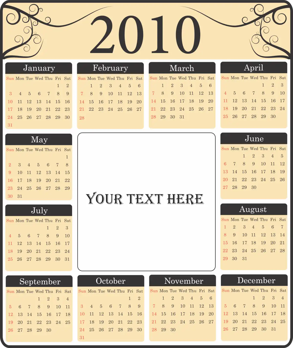 Printable Calendar Design | PNG & CDR Files