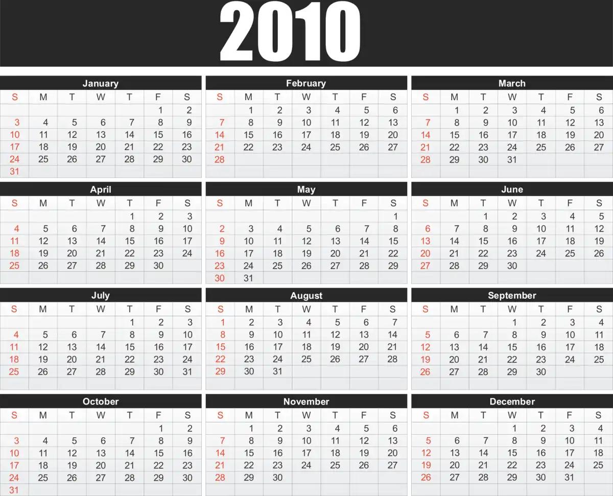 Customizable Calendar Template PNG & CDR