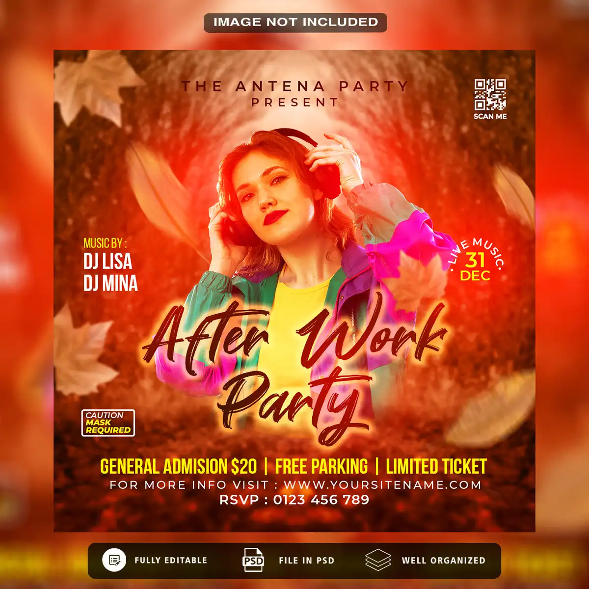 Night Party Social Media Template | Instant Download for Premium Quality Design