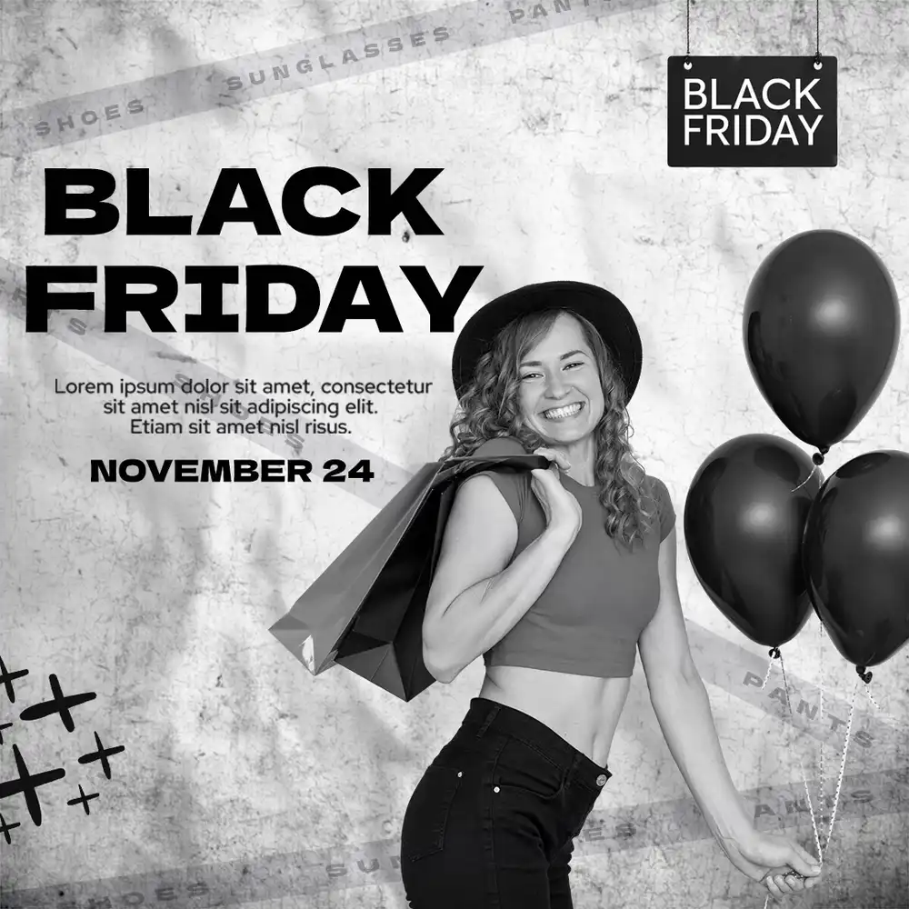 Ultimate Black Friday Mega Sale Poster with editable promotional design