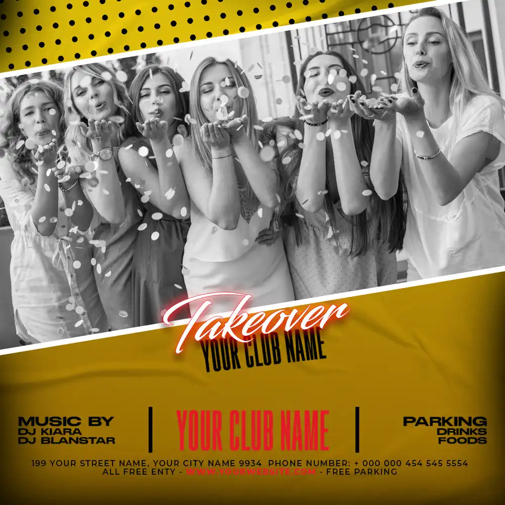 Luxury Gold Party Flyer Template with elegant golden theme and celebration design