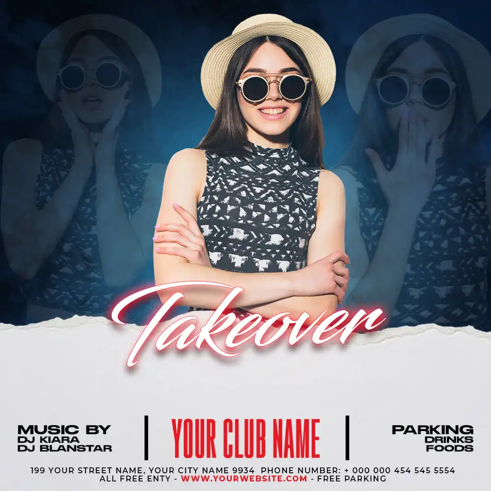 Colorful Dance Party Flyer Template with vibrant gradient colors and energetic festival design