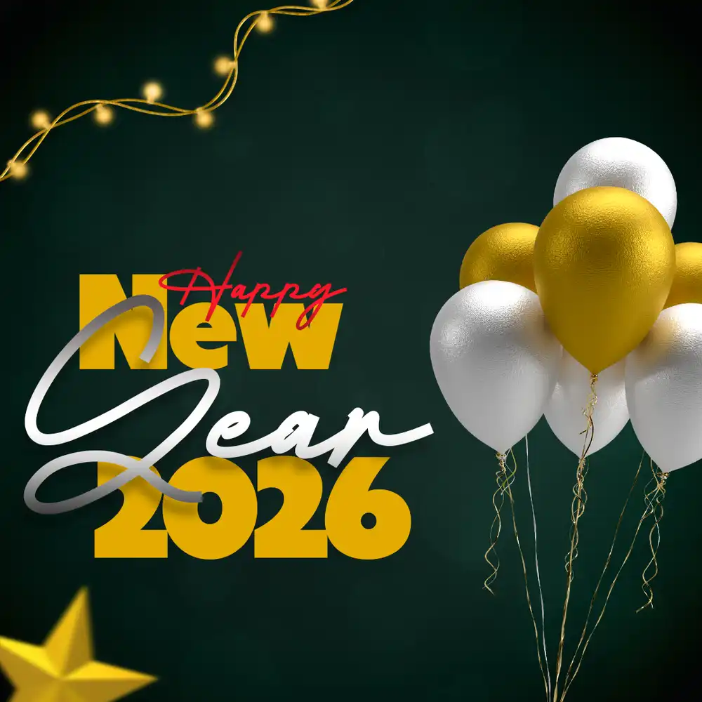 Minimalist New Year 2025 Poster Template with clean elegant layout and simple celebration design