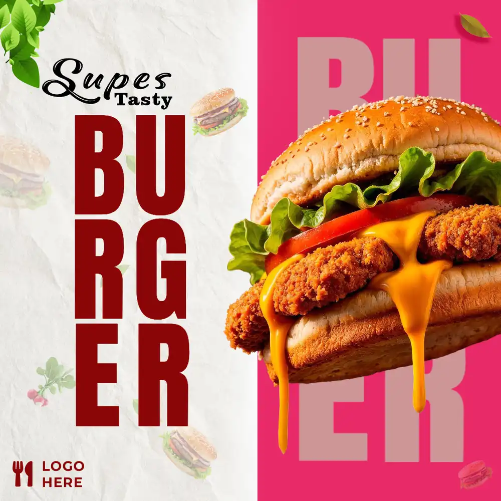 Flavorful Fast Food Banner Poster for Restaurant & Snack Promotions