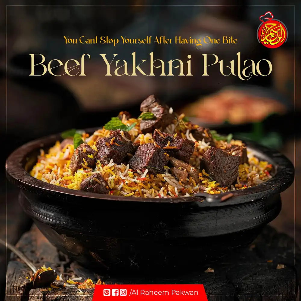 Authentic Beef Yakhni Pulao - Premium PSD Template