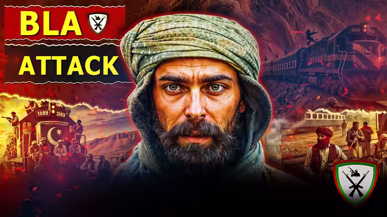 BLA Attack YouTube PSD featuring a man in a turban with train incident graphics and news labels for video background.
