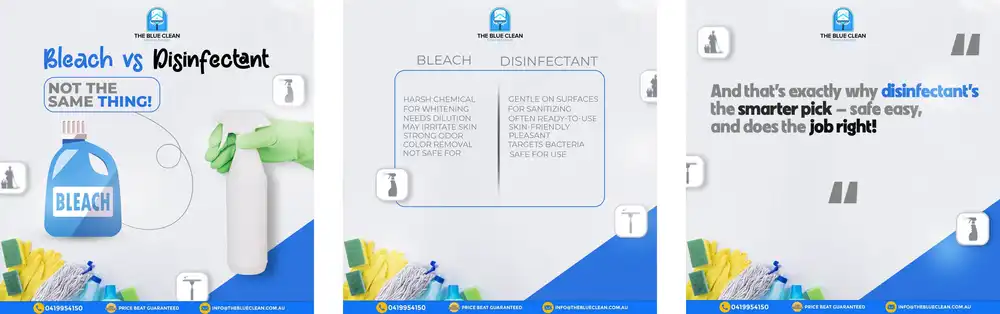 Bleach vs Disinfectant post mockup PSD editable health infographic design