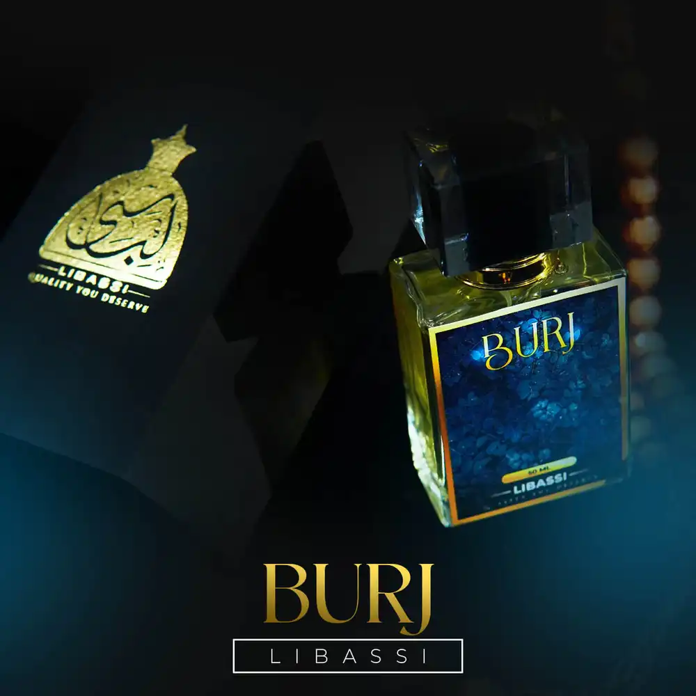 Burj Perfume Mockup PSD - Elegant & Modern Fragrance Packaging