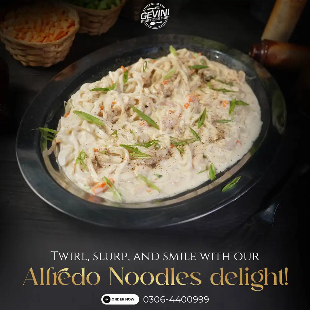 Creamy Alfredo Noodles Delight - PSD Poster Design