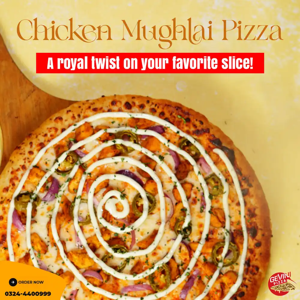 Delicious Chicken Mughlai Pizza - PSD Poster Template