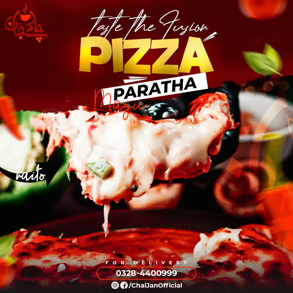 Delicious Pizza Paratha - PSD Poster Template for Restaurants & Cafes