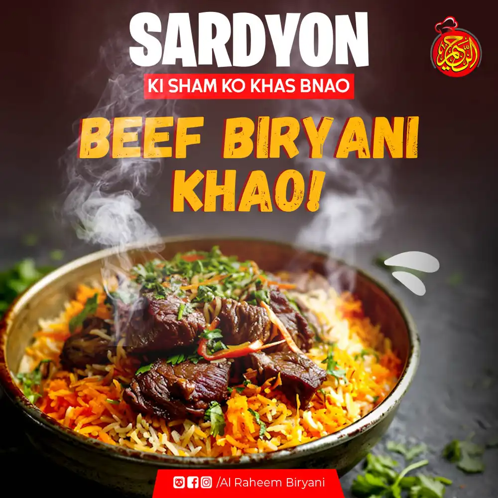 Deliciously Aromatic Beef Biryani PSD Template