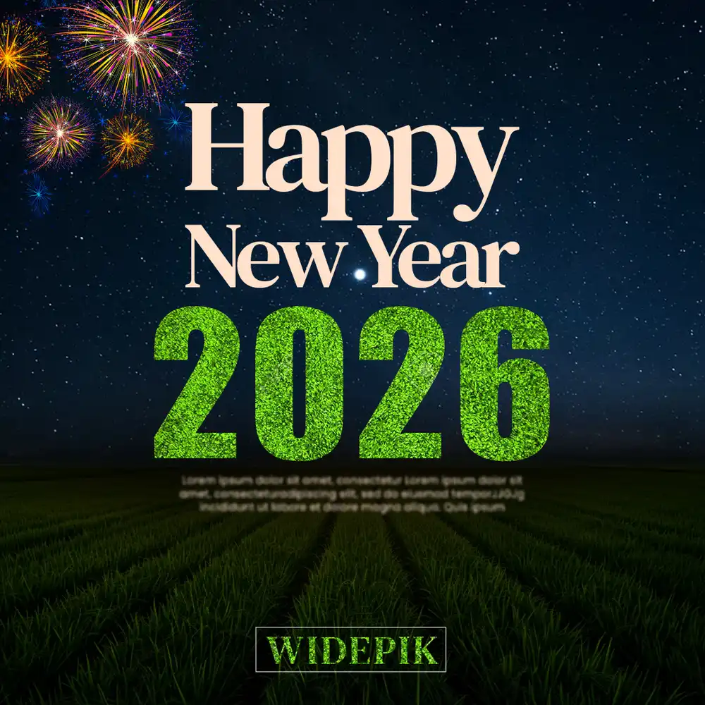 Happy New Year 2026 PSD - Editable Template for Celebration