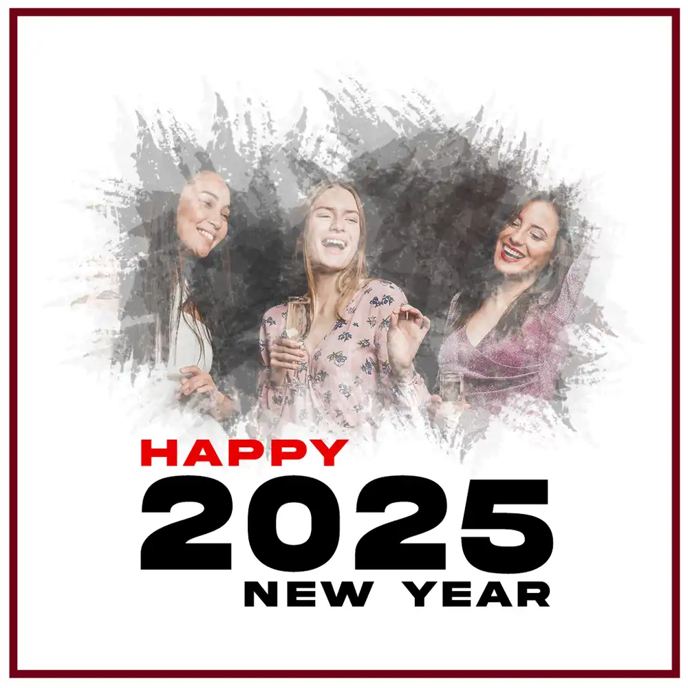 Happy New Year Greetings 2026 PSD template for Lunar New Year, festive parties, and greeting cards