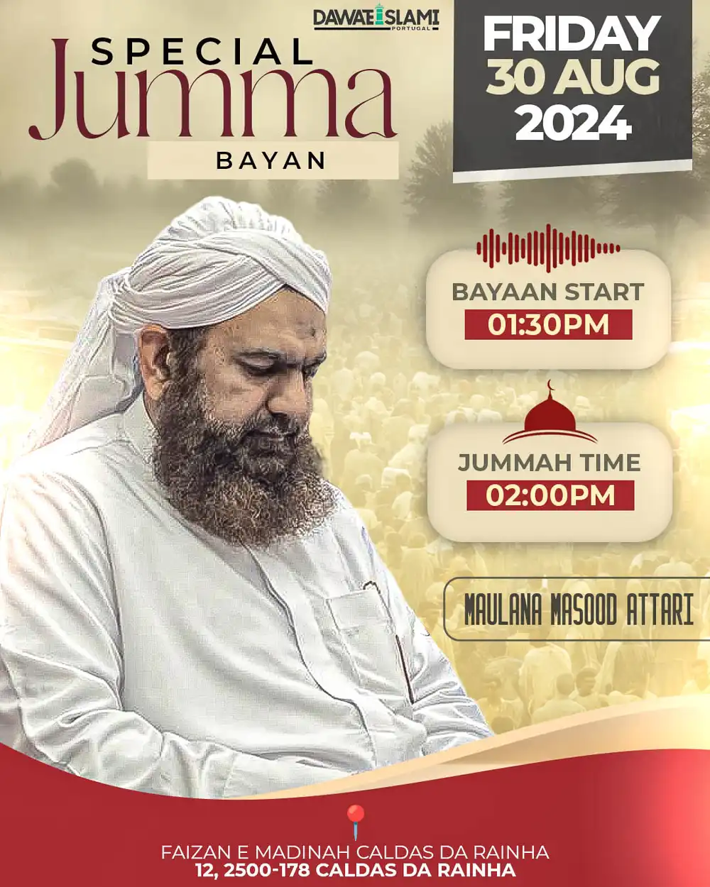 Special Jumma Bayan Islamic social media post PSD template for YouTube and social media inspirational content