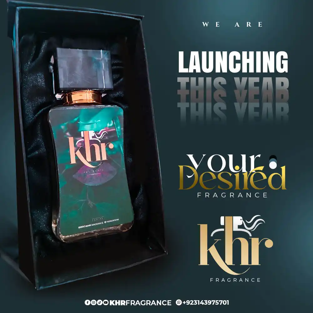 KHR Fragrance Perfume Mockup PSD - Elegant Packaging Design