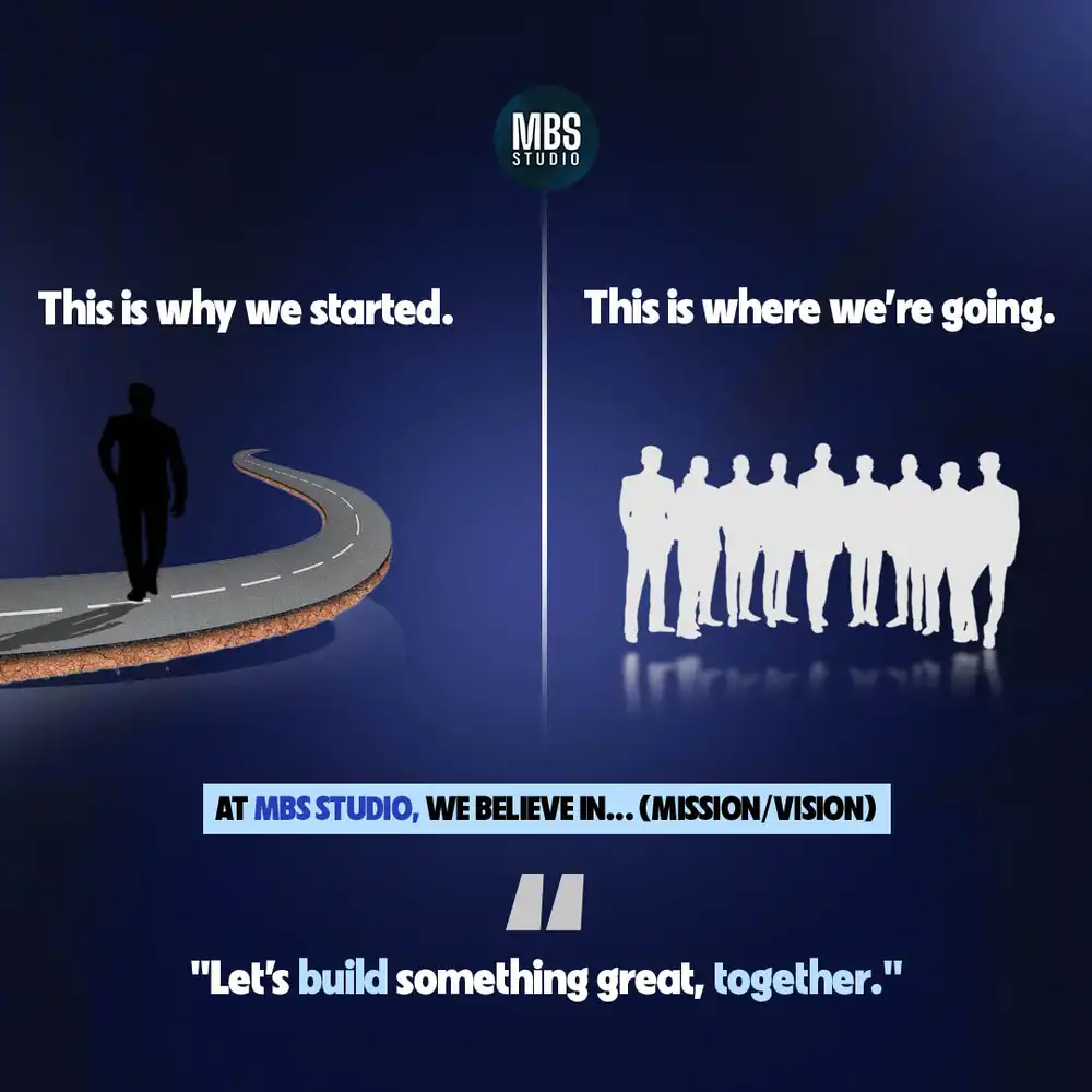 Mission & Vision PSD Template | Team Growth & Corporate Post