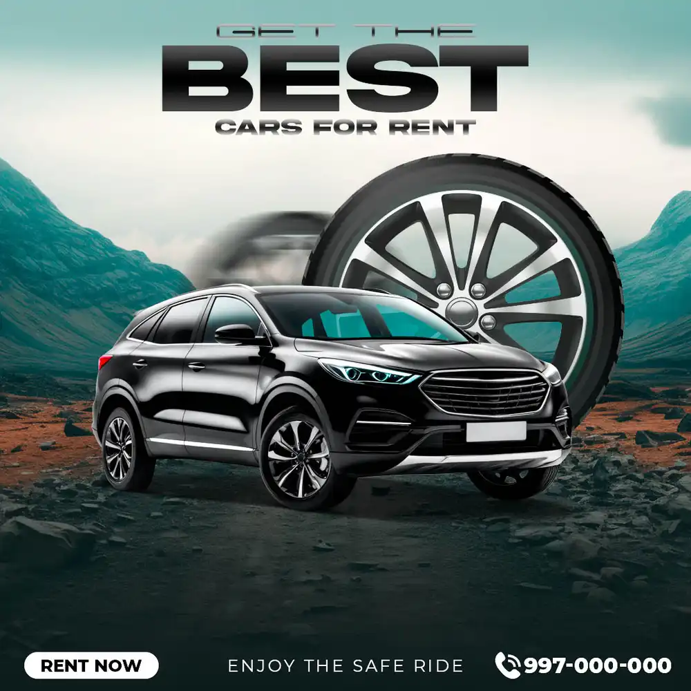 Modern Auto Rental PSD Template Editable Ad Campaign Design for Cars