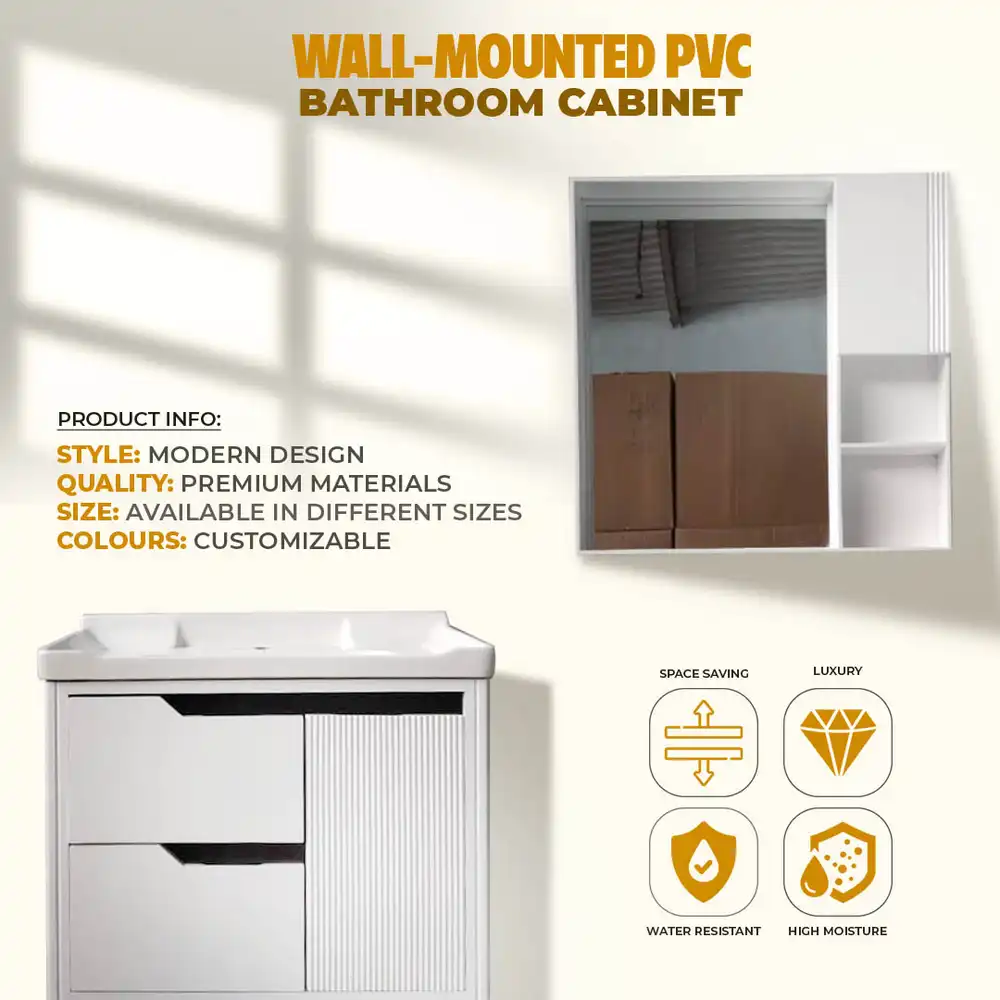 Modern PVC Bathroom Cabinet PSD Template Editable Wall Cabinet Post
