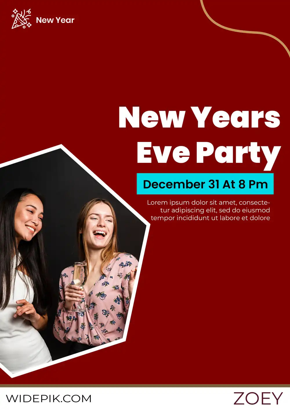 New Year Eve Party 2026 PSD template for Lunar New Year, festive events, and party invitations