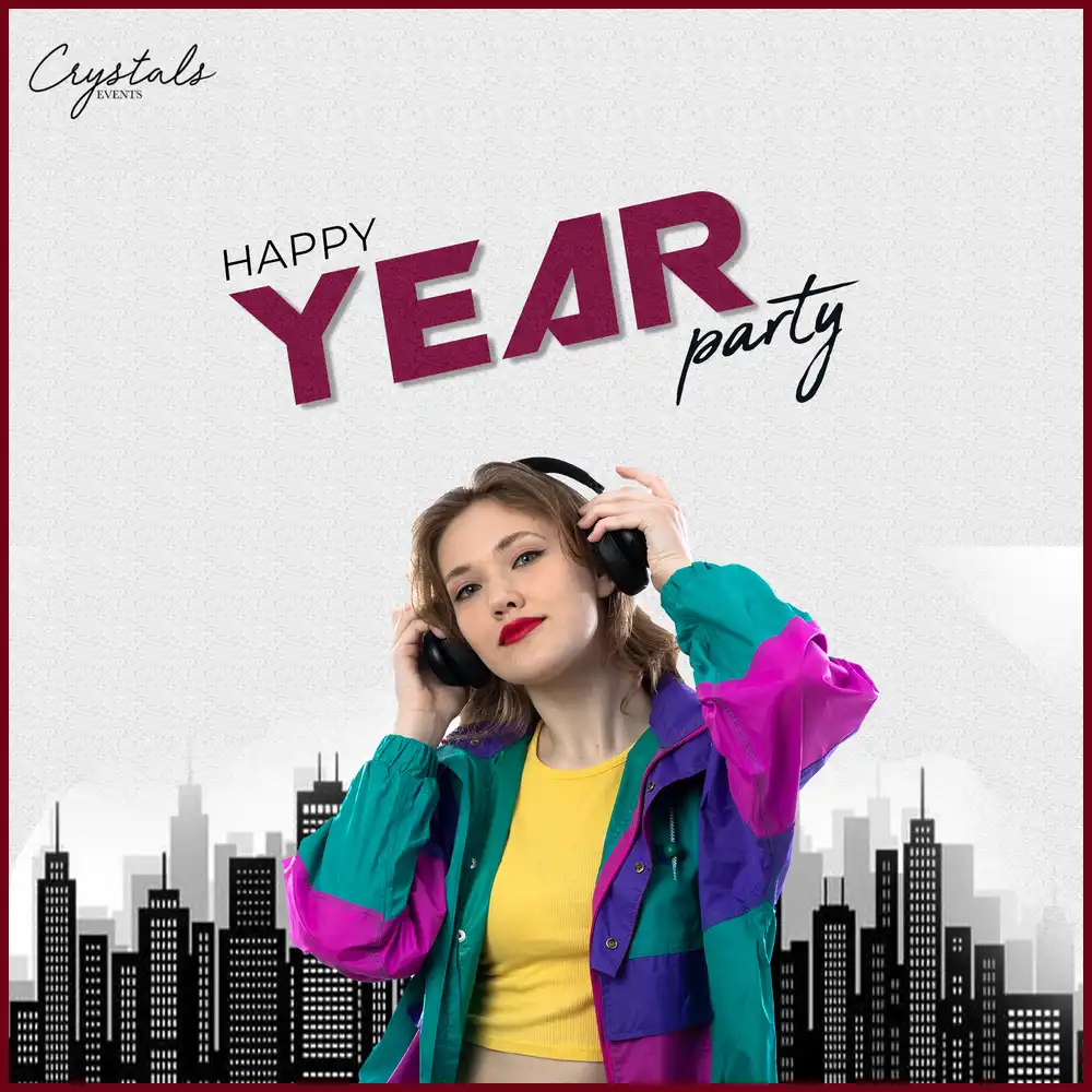 New Year Party 2026 PSD template for Lunar New Year, festive events, and party invitations