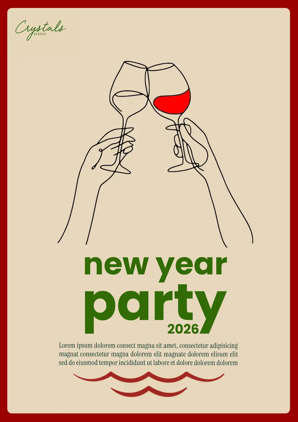 New Year Party 2026 PSD template for Lunar New Year, festive events, and party invitations