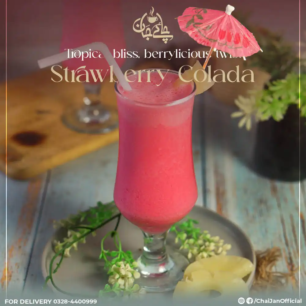 Strawberry Colada Poster PSD for Cafes & Shops