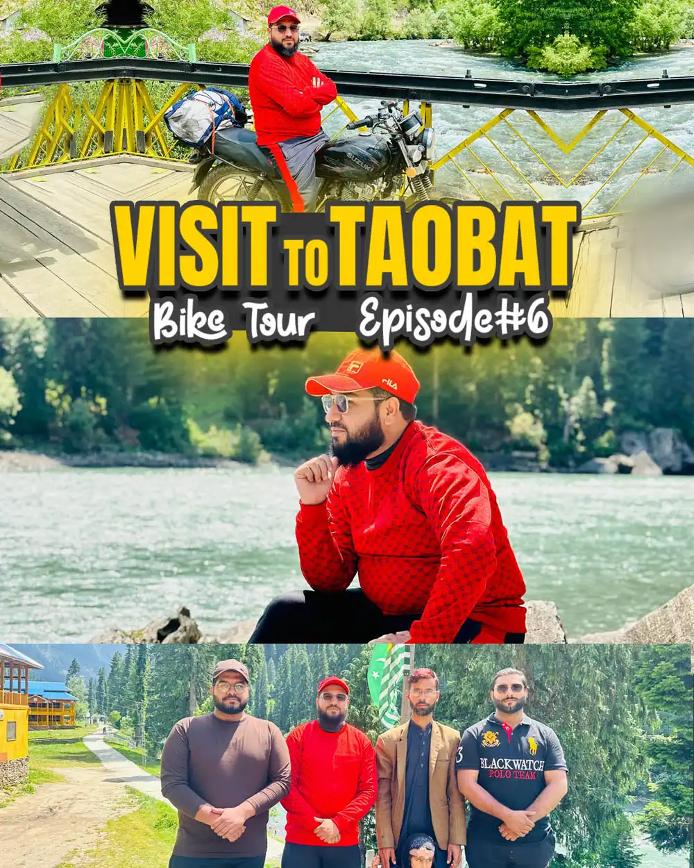 Taobat Bike Tour Thumbnail PSD | High-Quality Vlog Template for YouTube