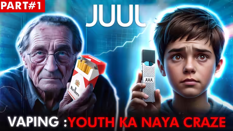 Vaping Awareness YouTube PSD template showing the health risks of JUUL and E-cigarettes for youth educational videos.