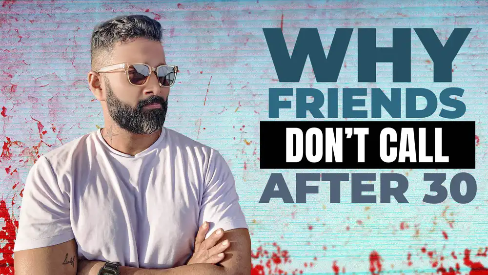 Emotional YouTube thumbnail mockup about friends not calling anymore